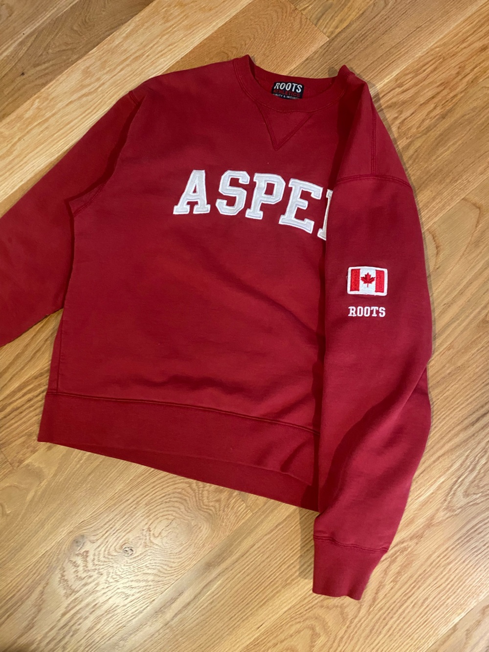 Roots Red 'ASPEN' Crewneck Sweatshirt - Picture 2 of 4